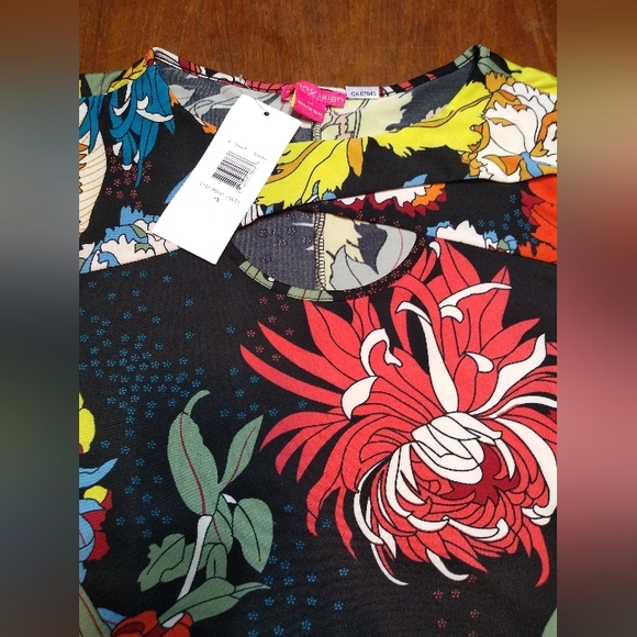 *HOST PICK* NWT Sunny Leigh Size 1X Brightly Coloured Pullover Shirt, Sh… - Picture 3 of 10